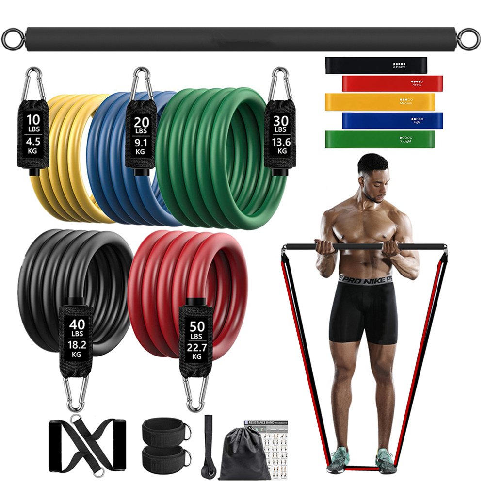 Dumbbell Set - 150lb 피트니스 부티 저항 탄성 밴드